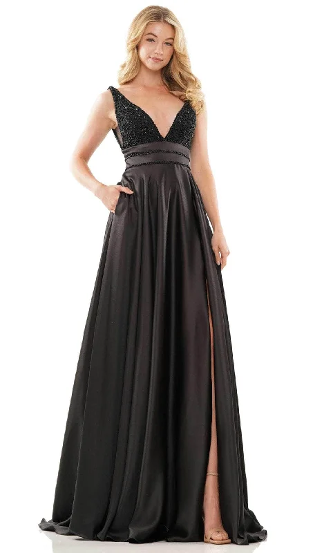 Colors Dress 2887 - V-Neck Sleeveless Prom Gown