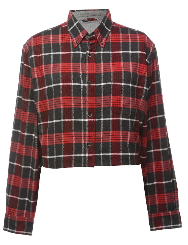 Beyond Retro Reworked Cropped Long Sleeve Flannel Shirt - XL