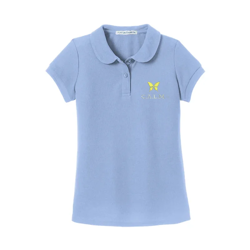 #Port Authority Girls Silk Touch Peter Pan Collar Polo