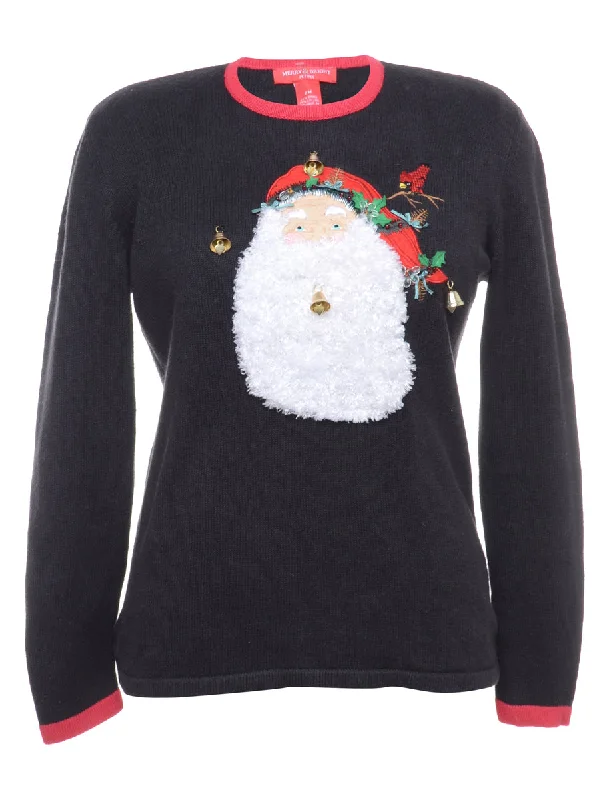 Beyond Retro Reworked Christmas Jumper With Bells - M