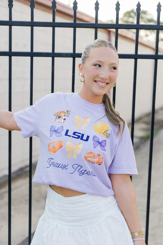 Purple LSU Coquette Graphic Tee