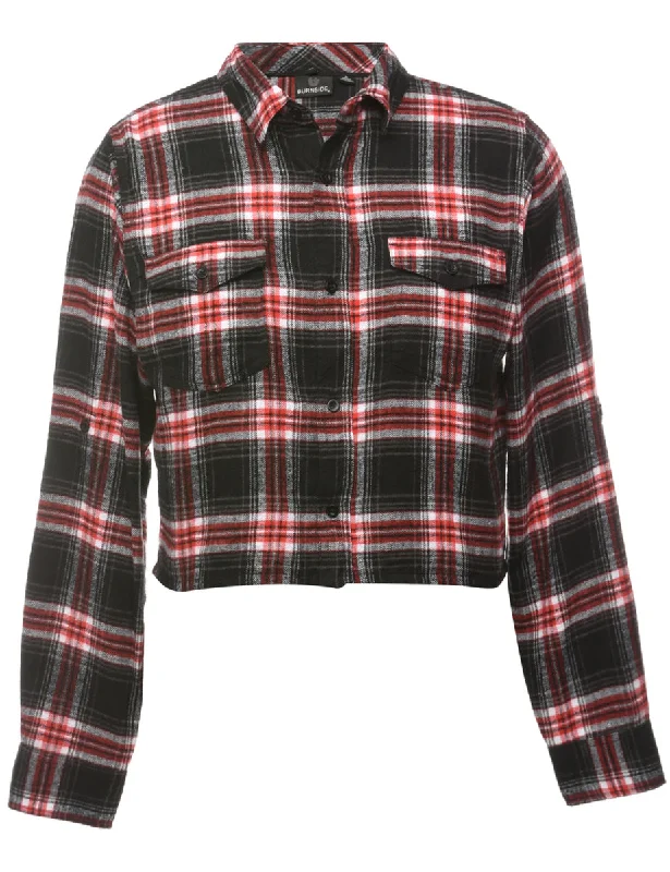 Beyond Retro Reworked Cropped Long Sleeve Flannel Shirt - S