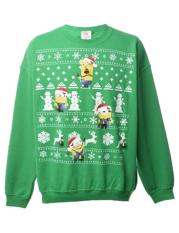 Beyond Retro Reworked Christmas Sweatshirt With Bells - XL