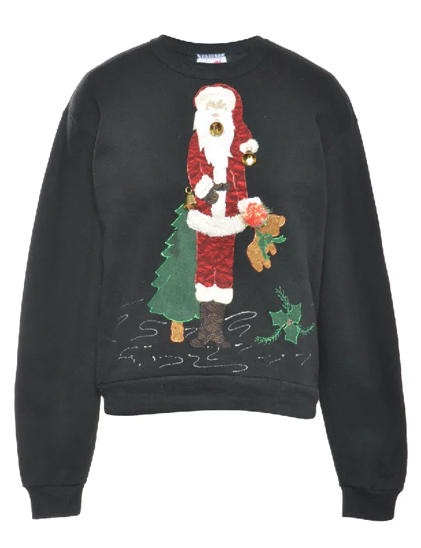 Beyond Retro Reworked Christmas Sweatshirt With Bells - M