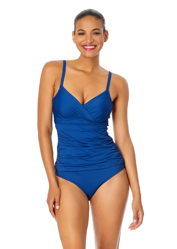 Women's Live In Color Twist Front Underwire Tankini Swim Top