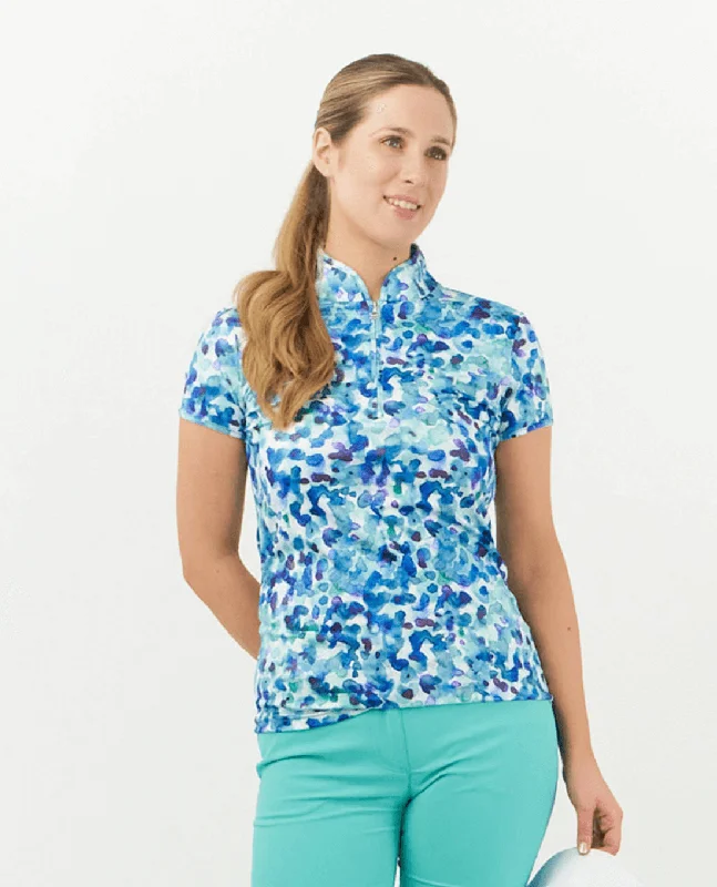 PURE GOLF Rise Cap Sleeve Polo 007 Dappled Ocean