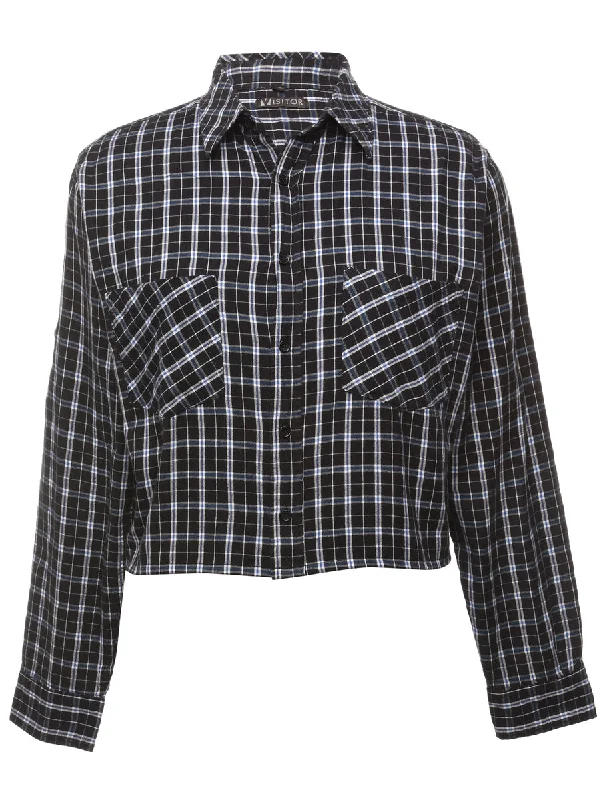 Beyond Retro Reworked Cropped Long Sleeve Flannel Shirt - XL