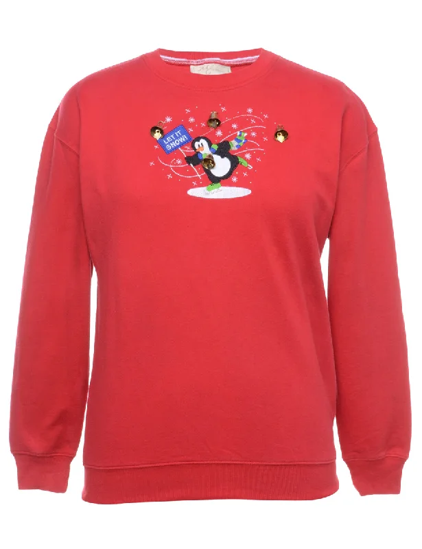 Beyond Retro Reworked Christmas Sweatshirt With Bells - M