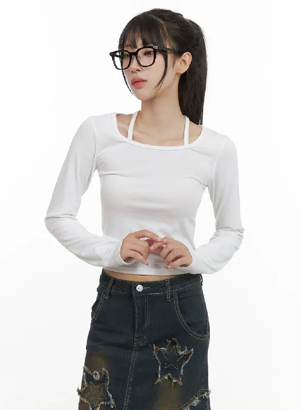 Halter Neck Slim Fit Crop Top CS403