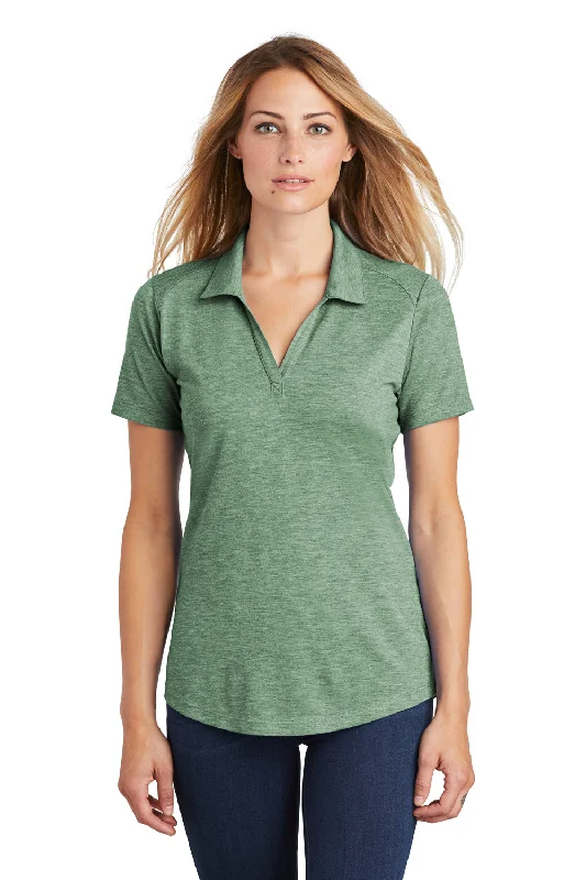 Sport-Tek Womens Moisture Wicking Short Sleeve Polo Shirt - Heather Forest Green