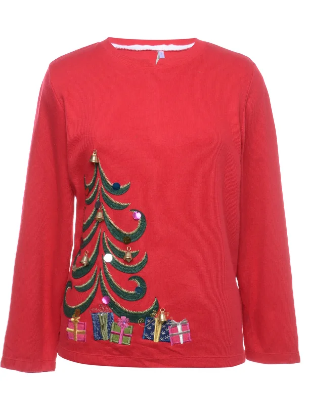 Beyond Retro Reworked Christmas Sweatshirt With Bells - L