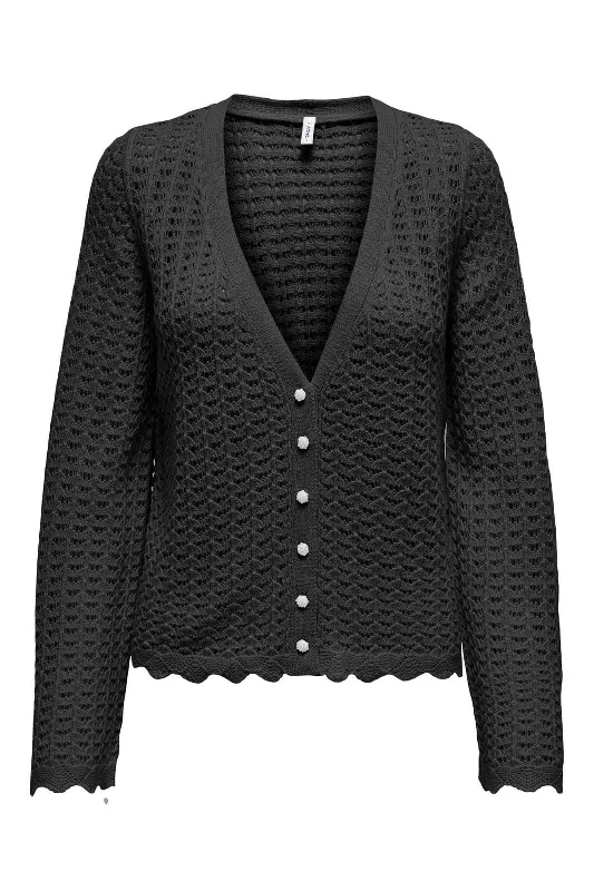 Forudbestilling - Only - Onlasa Ls Structure Cardigan Cc Knt - 4726087 Black