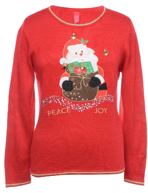 Beyond Retro Reworked Christmas Jumper With Bells - M