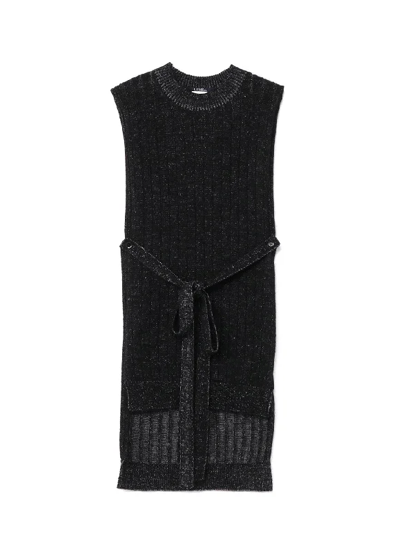 Mo/W/Ny Plaiting Knit Stole Vest