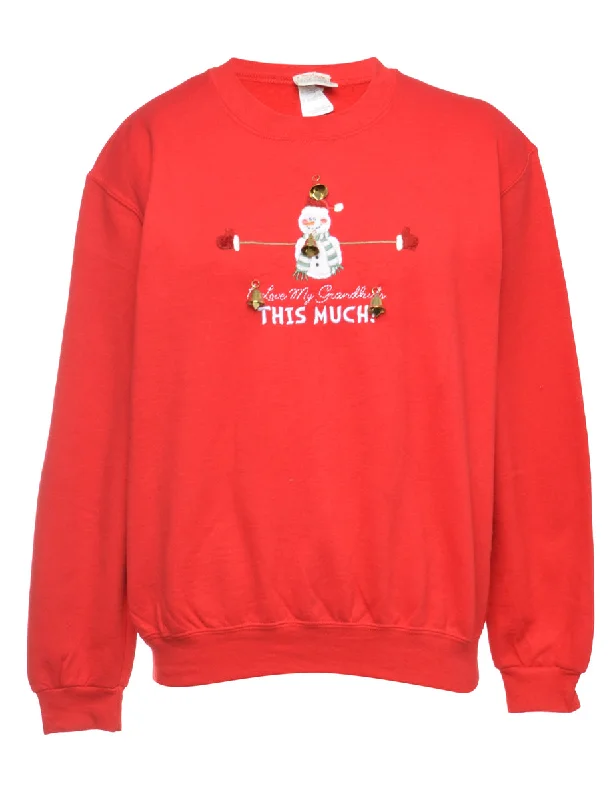 Beyond Retro Reworked Christmas Sweatshirt With Bells - L