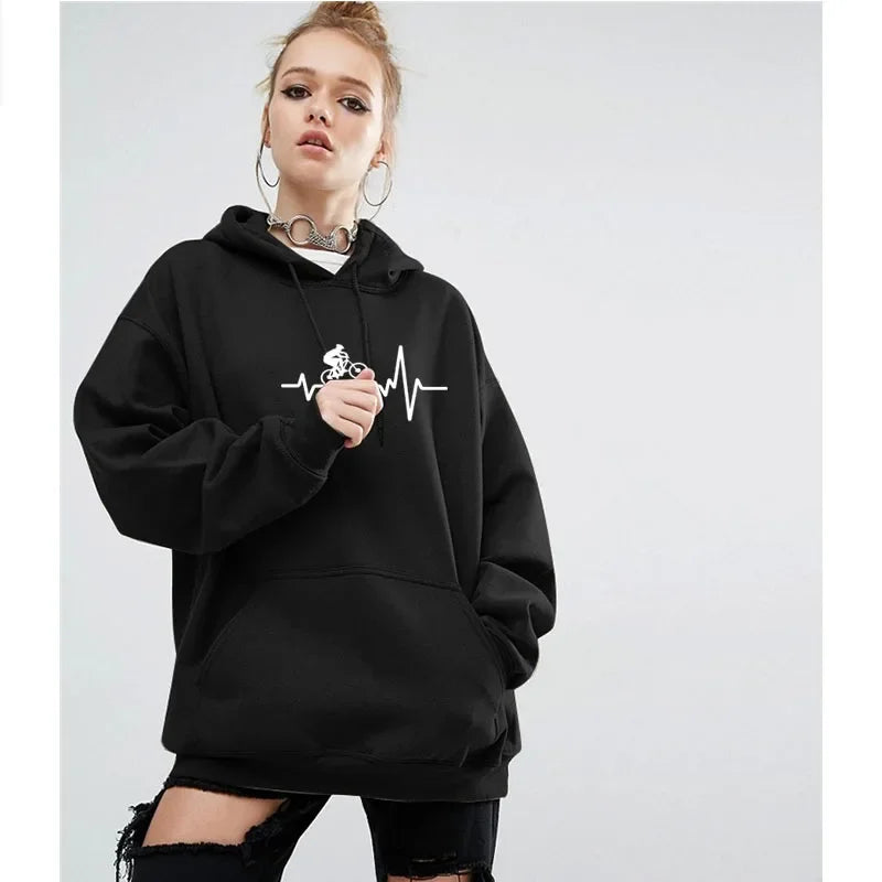 Spring Autumn Fashion Print Casual Funny Sweatshirt Lady Girl Long Sleeve Hoody