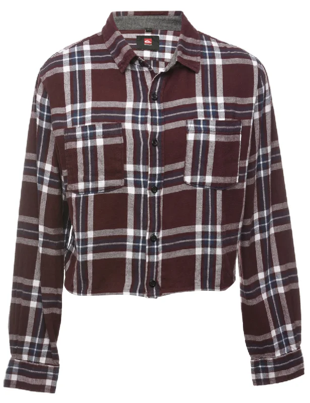 Beyond Retro Reworked Cropped Long Sleeve Flannel Shirt - L