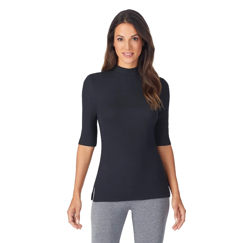 Softwear With Stretch Elbow Sleeve Mock Neck