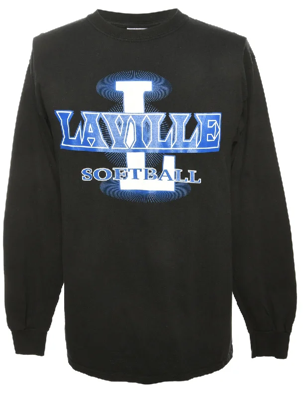 Softball Laville Navy & Black Sports T-shirt - M