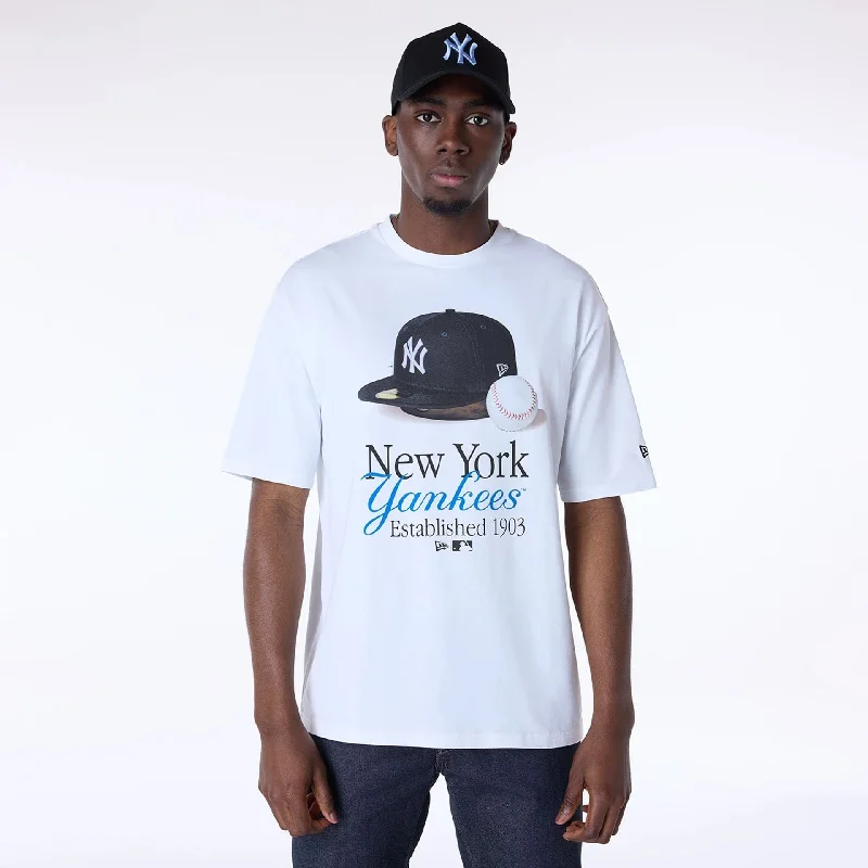 New York Yankees MLB Script White T-Shirt