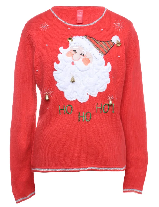 Beyond Retro Reworked Christmas Jumper With Bells - XL