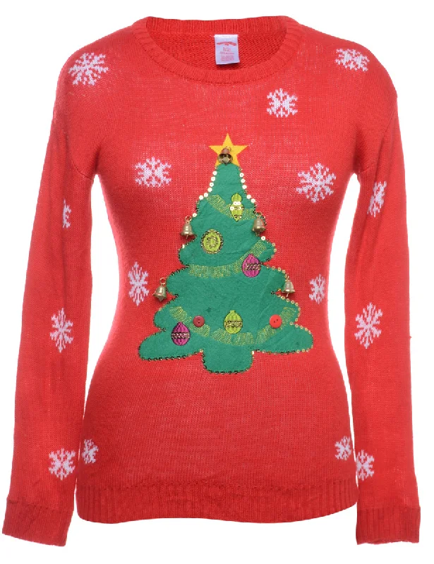 Beyond Retro Reworked Christmas Jumper With Bells - S