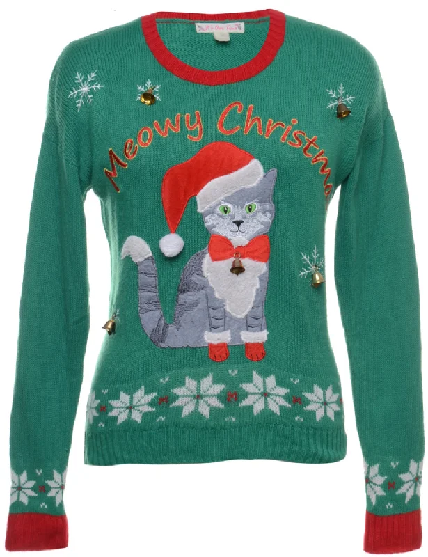 Beyond Retro Reworked Christmas Jumper With Bells - M