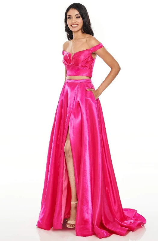 Rachel Allan Prom - 7185 Two Piece Off-Shoulder A-Line Gown