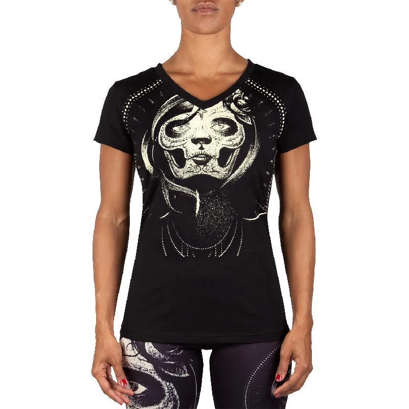 Venum Santa Muerte T-shirt - Black/Yellow - For Women