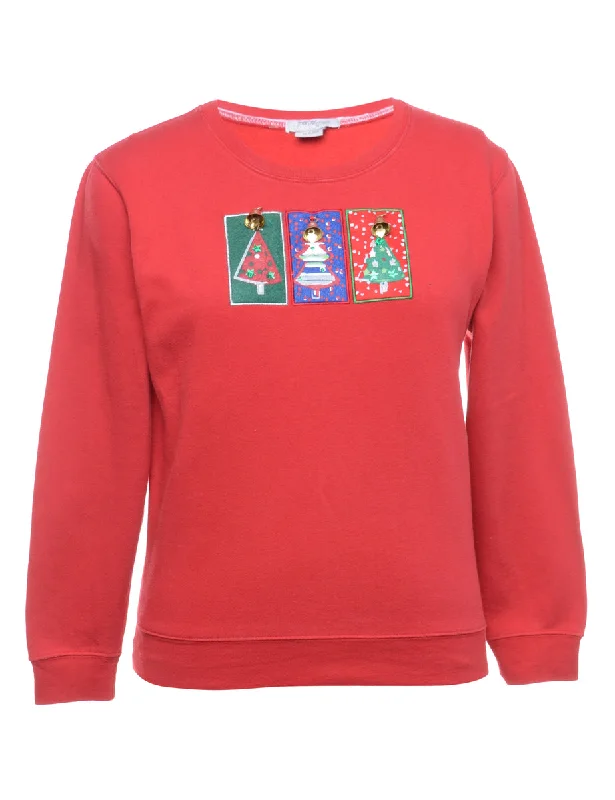 Beyond Retro Reworked Christmas Sweatshirt With Bells - M