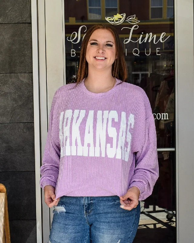 ARKANSAS RIB CORD SWEATSHIRT - LILAC