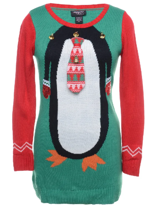 Beyond Retro Reworked Christmas Jumper With Bells - M