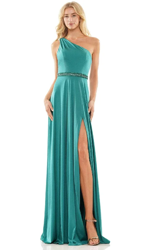 Colors Dress 2879 - One Sleeve A-Line Prom Gown