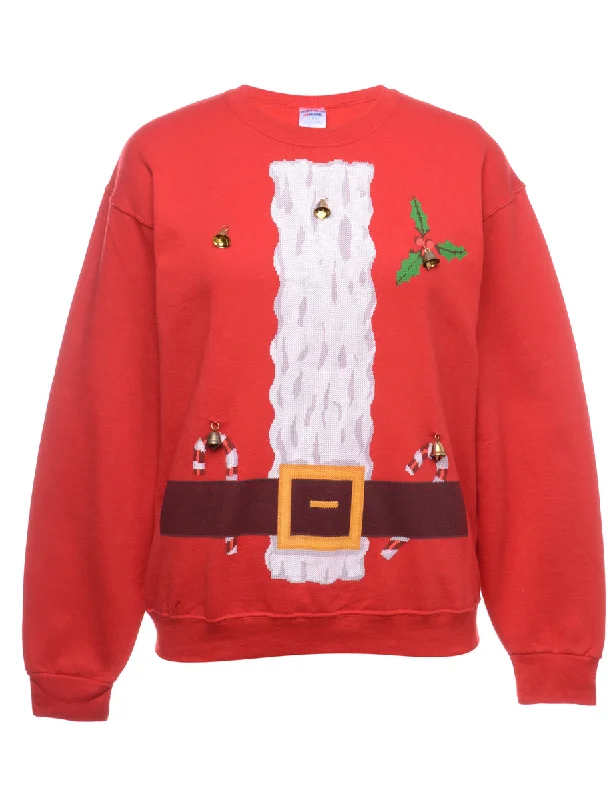 Beyond Retro Reworked Christmas Sweatshirt With Bells - L