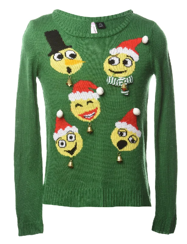 Beyond Retro Reworked Christmas Jumper With Bells - S