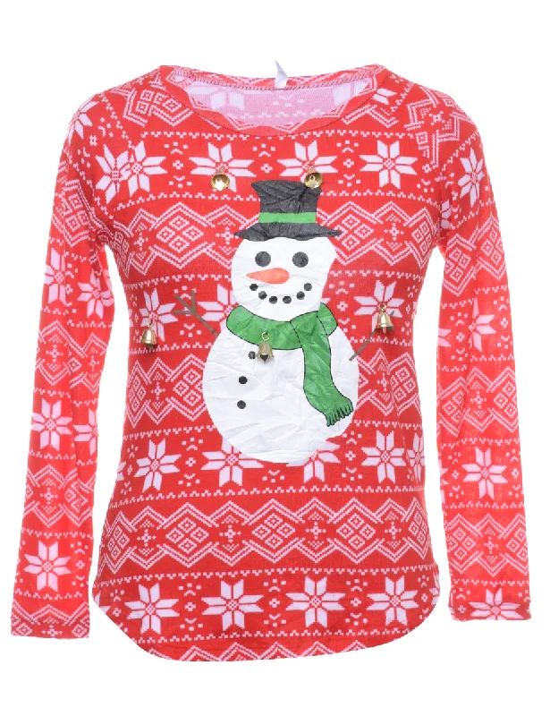 Beyond Retro Reworked Christmas Sweatshirt With Bells - M