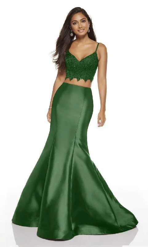 Alyce Paris - 60633 Two-Piece Lace Croptop Silk Mikado Mermaid Gown