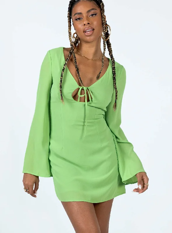 Denvers Long Sleeve Mini Dress Green