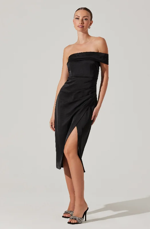 Gwyneria Off Shoulder Midi Dress