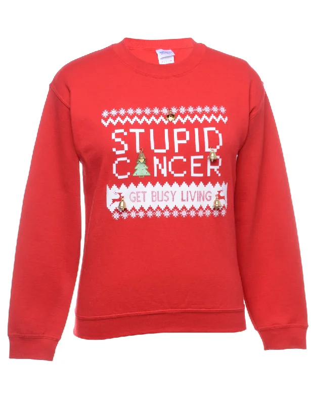 Beyond Retro Reworked Christmas Sweatshirt With Bells - S