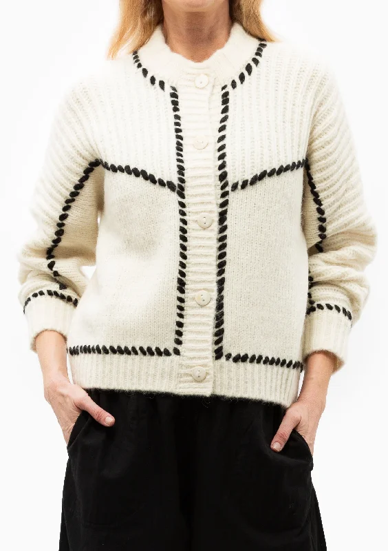 Andermatt Cardigan | Ivory/Black