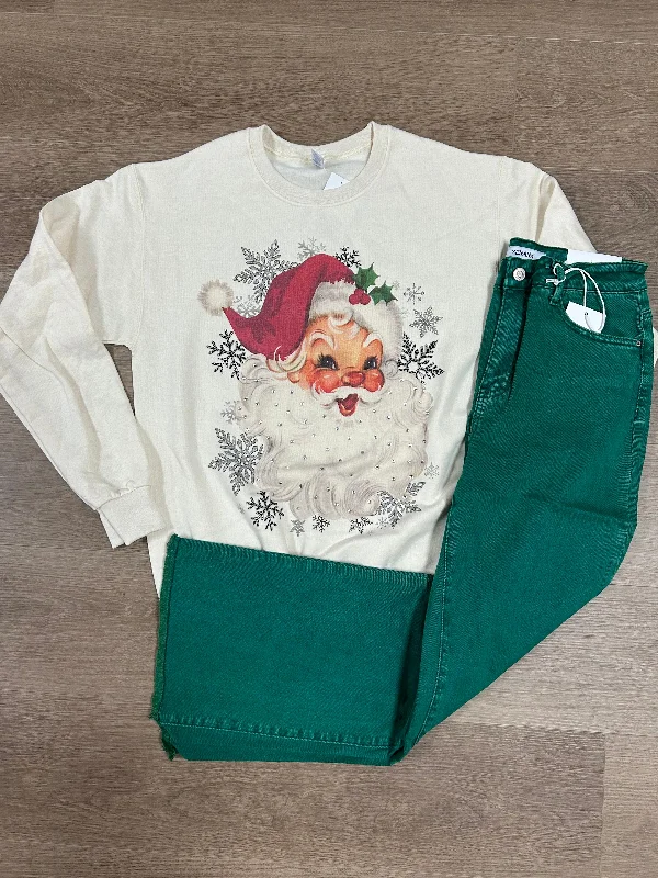 Vintage Santa rhinestone crewneck performance